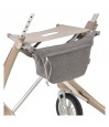 Sac gris fixé sous le siège du déambulateur 4 roues Carbon Ultralight ACRE or champagne