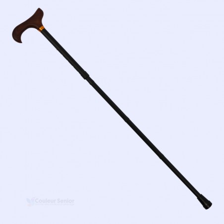 Canne de marche classique noire en diagonale, parfaite pour une femme. Robuste et belle qualité.