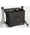 Sac noir fixé sous le siège du déambulateur 4 roues Let's Fly Trust cadre aluminium argent