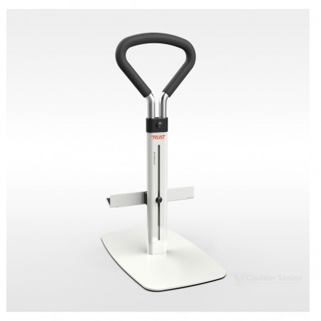 Poignee aide au lever Let's Get Up avec socle blanc hauteur reglable vue complete produit
