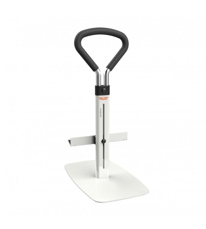 Poignee aide au lever Let's Get Up Trust avec socle blanc plaque sol vue trois quarts