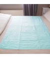 Alèse lavable sans rabat 85x135 cm turquoise sur lit double – vue de dessus
