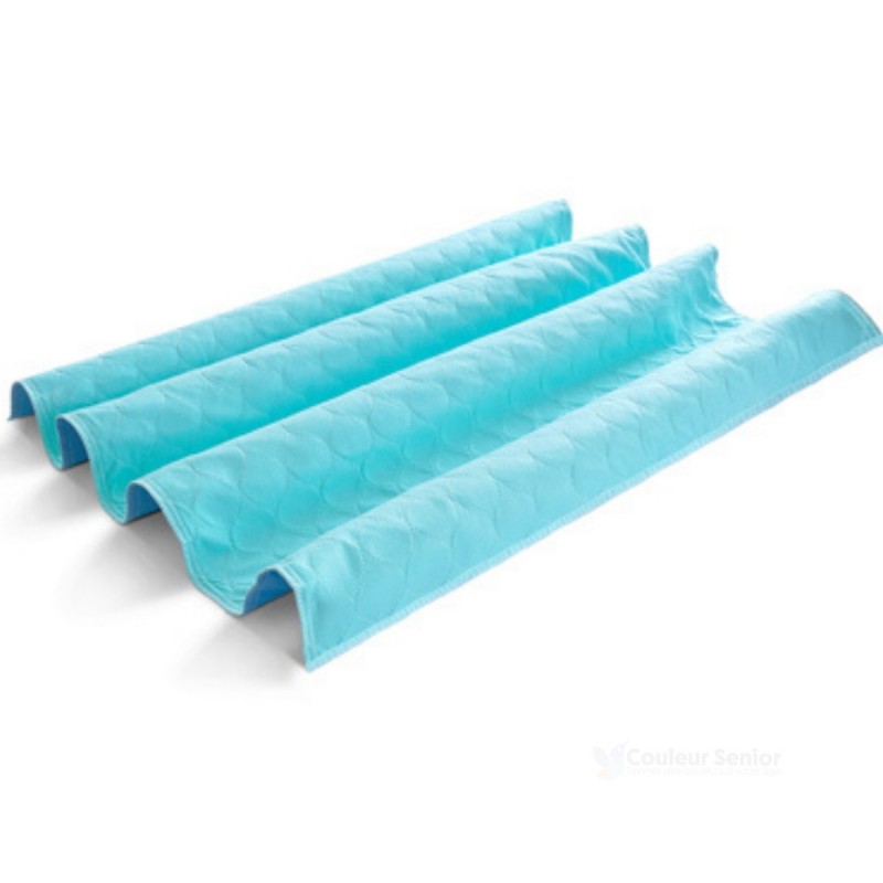 Lot de 2 alèses lavables sans rabat turquoise pliées – alèse réutilisable lit double