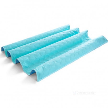 Lot de 2 alèses lavables sans rabat turquoise pliées – alèse réutilisable lit double