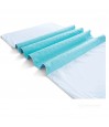 Lot de 2 alèses lavables avec rabats turquoise et blanc pliées – alèse réutilisable lit double