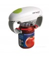 Ouvre-bocal automatique One Touch posé sur bocal de tomates – mécanisme adaptation automatique couvercle