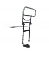Barrière de lit escamotable sur pied vue ensemble avec sangle de sécurité noire incluse