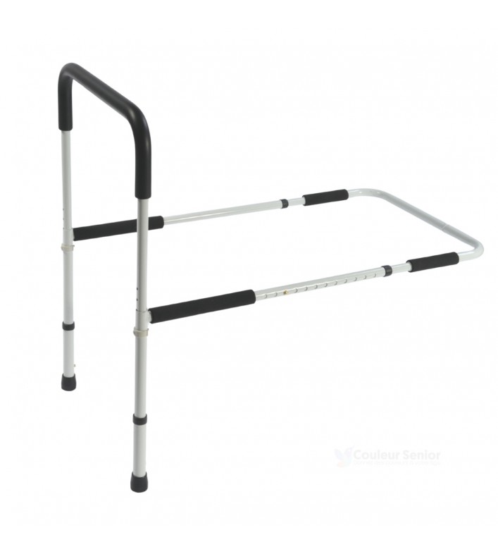 Appui de lit latéral Robust vue ensemble structure acier blanc poignées mousse noires réglables