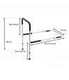 Appui lit latéral Robust dimensions réglables 83 à 111,5cm glissière pieds 41,5 à 52cm hauteur 99cm