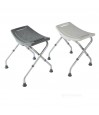 Tabouret de douche pliable antidérapant en aluminium, disponibles en blanc et gris. Support 100kg.