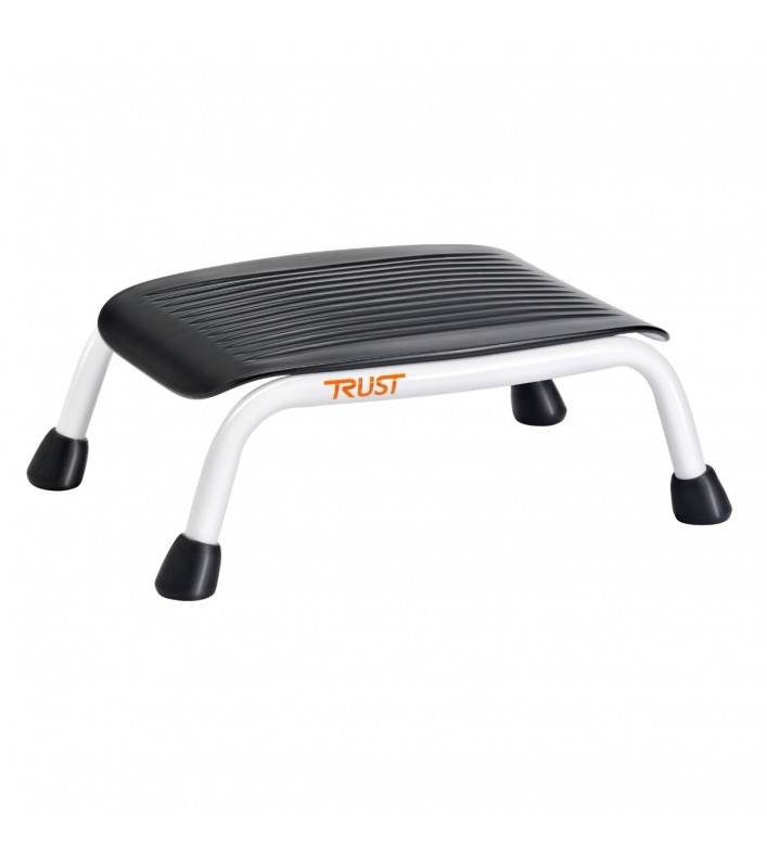 Marchepied TrustCare Let's Step blanc et noir vue trois quarts structure acier laqué