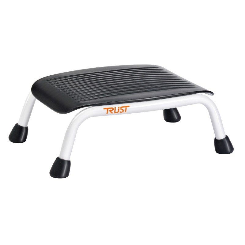 Marchepied TrustCare Let's Step blanc et noir vue trois quarts structure acier laqué