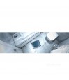 Vue aérienne marchepied TrustCare Let's Step positionné dans salle de bain carrelage gris
