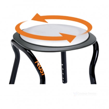 Assise pivotante 360 degrés tabouret douche élégant avec flèches rotation confort autonomie
