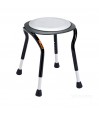 Tabouret douche élégant assise ronde coussin souple noir et blanc pieds antidérapants réglables