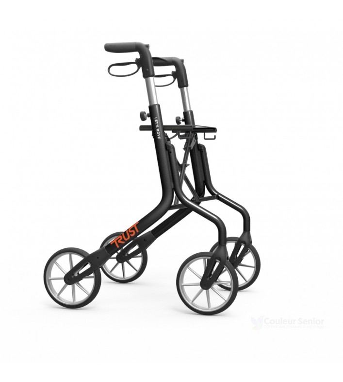 Déambulateur 4 roues lets move trustcare noir design scandinave élégant pharmacie couleur senior