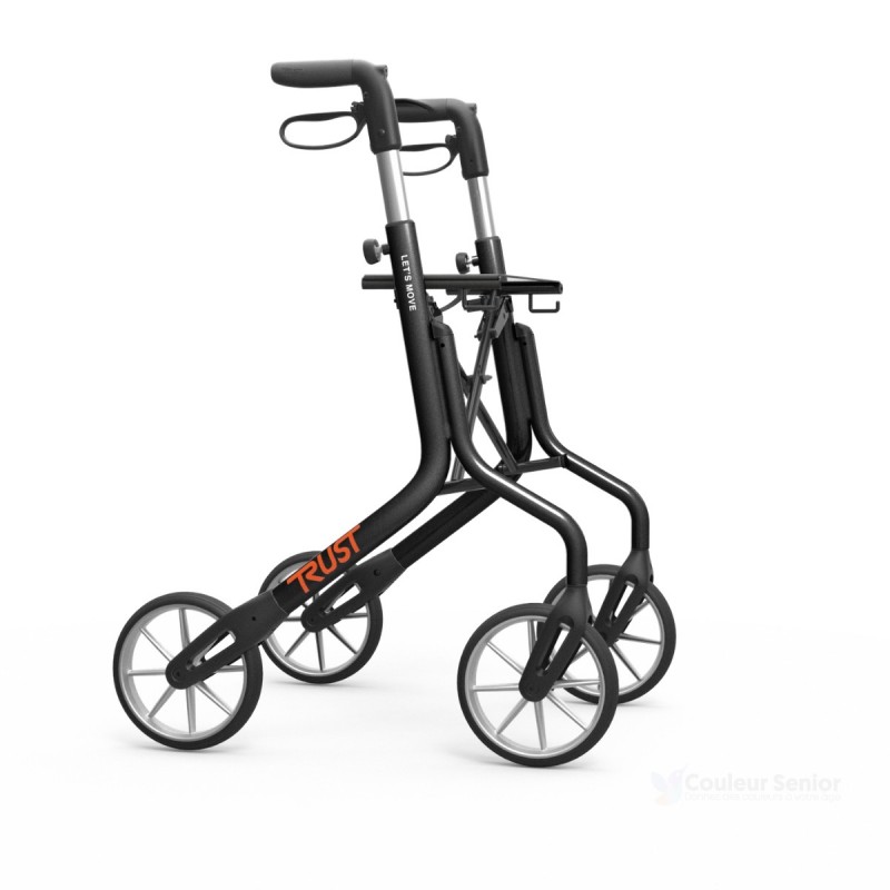 Déambulateur 4 roues lets move trustcare noir design scandinave élégant pharmacie couleur senior