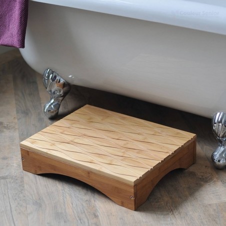 Marchepied bambou prévention chute baignoire salle de bain senior CouleurSenior