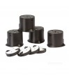 Lot 4 rehausseurs lit noirs réglables 10 à 18 cm avec patins adhésifs inclus fond blanc CouleurSenior