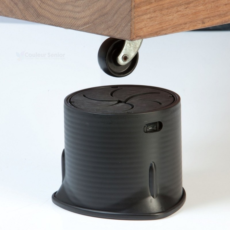 Rehausseur lit noir compatible roulette canapé bois réglable hauteur autonomie senior CouleurSenior