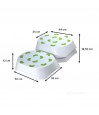 Marche Moorea blanche dimensions 12 cm et 18,5 cm deux marches empilées pads verts antidérapants fond blanc