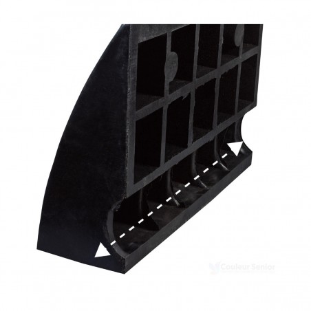 Zoom structure intérieure rampe caoutchouc canal câble seuil sécurité PMR fauteuil roulant CouleurSenior