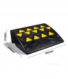 Rampe accès caoutchouc noir jaune dimensions 150x370x500mm seuil PMR fauteuil roulant sécurité CouleurSenior