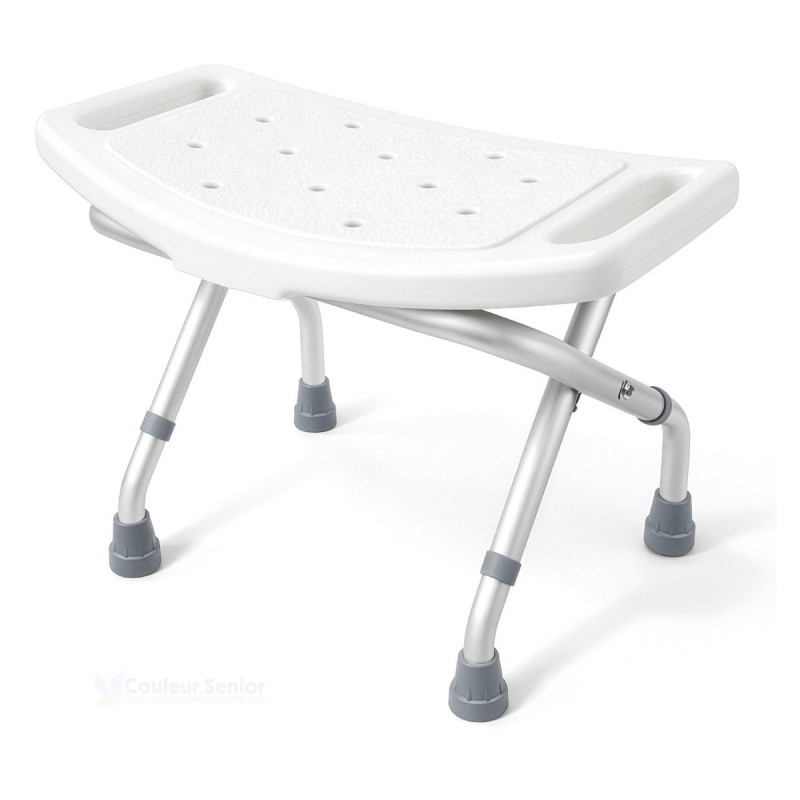 Profil du tabouret de douche ergonomique Aidapt. Stabilité optimale dans la salle de bain.