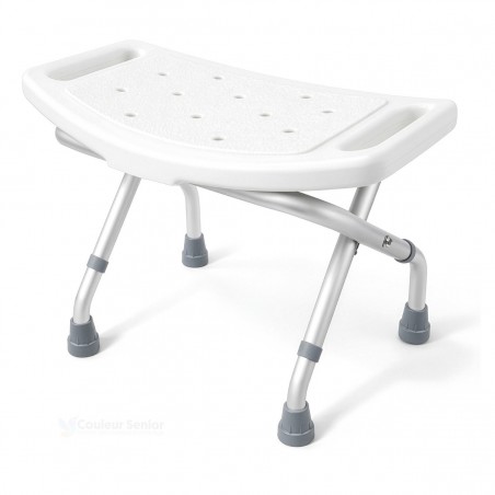 Profil du tabouret de douche ergonomique Aidapt. Stabilité optimale dans la salle de bain.