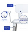 Fauteuil de douche avec d'excellentes finitions antidérapantes aux accoudoirs, au dossier et au siège, idéal pour les seniors.
