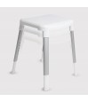 Chaise de douche réglable en hauteur en 5 positions faite avec des matériaux de qualité.