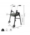Dimensions du rollator à 2 roues Modulo pour l’intérieur.