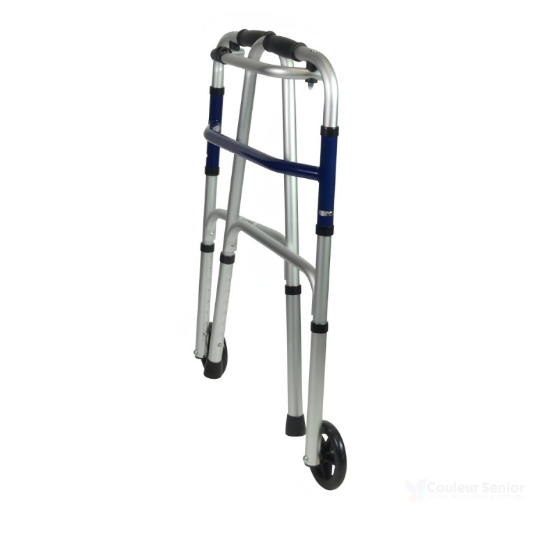 Profil plié du cadre de marche 2 roues Identités. Soutien stable éligible au remboursement par la Sécu.