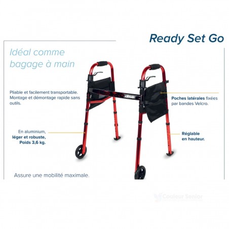 Dimensions du Ready Set Go. Repos garanti lors des balades, remboursé par la Sécu.