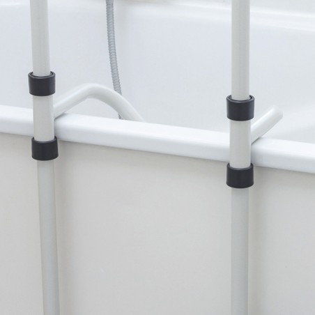 À fixer sans outil sur le rebord de la baignoire entre 7,5 cm minimum et 14 cm maximum.