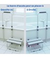 La barre d'appui peut être placée à gauche ou à droite du marchepied.