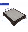 Dimensions du marchepied  large avec surface sécurisée de 49x39 cm et hauteur de 9 cm