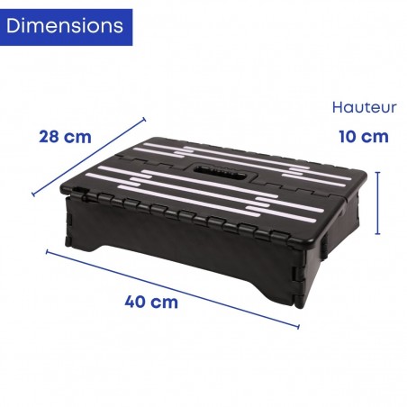 Dimensions exactes du marchepied de maison : surface de 40 x 28 cm et hauteur 10 cm