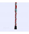Embout antidérapant de canne de marche rouge pour femme, élégant, orné de fleurs de coquelicot.