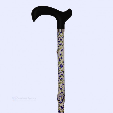 Profil de la canne bleuet. Maintien rassurant, ce modèle est remboursable par la Sécu.