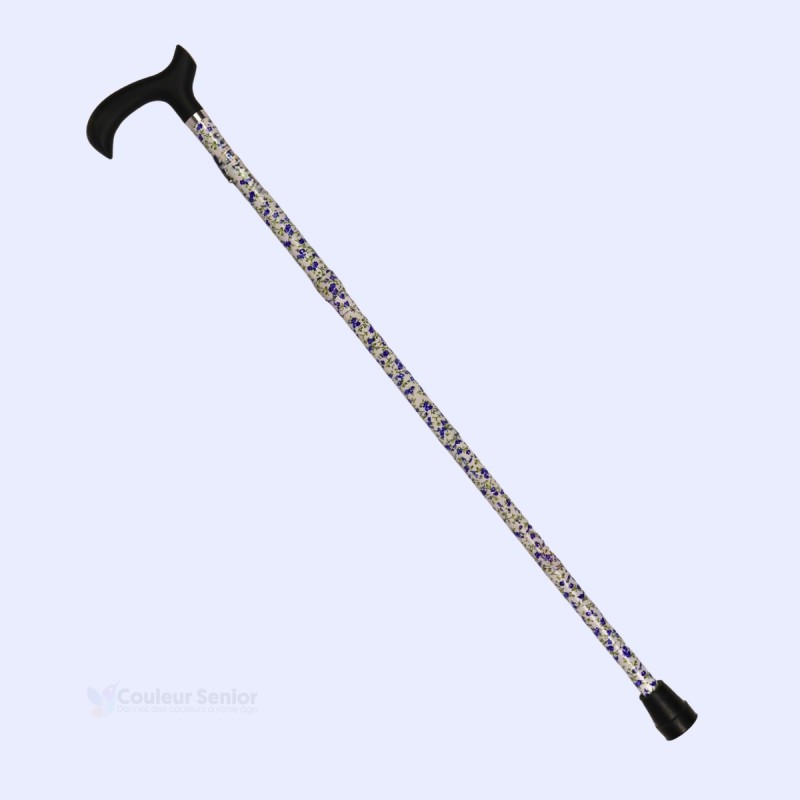 Canne bleuet en diagonale. Un accessoire très utile et accessible pour retrouver l'appui.