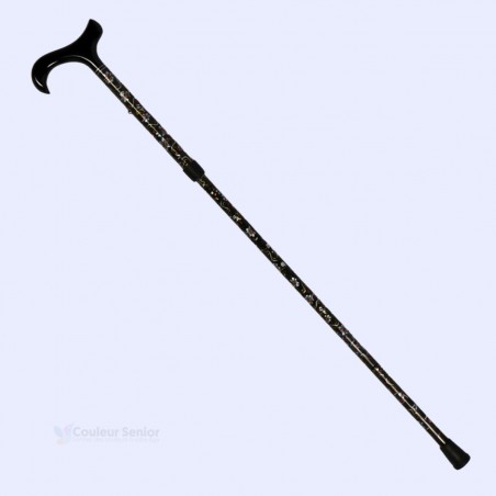 Canne de marche carbone Fayet Plume fleurie pratique et facile à plier et ranger dans un sac en quelques secondes