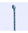 Réglage de la taille de la canne de marche originale pour femme, motif martin-pêcheur, bleu turquoise.