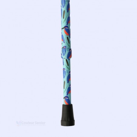 Embout antidérapant pour canne de marche pour femme, style marin-pêcheur, bleu turquoise.