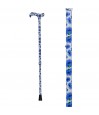 Canne de marche Bleuets des Champs pour femme réglable. Motif de fleurs bleues original, beau cadeau.