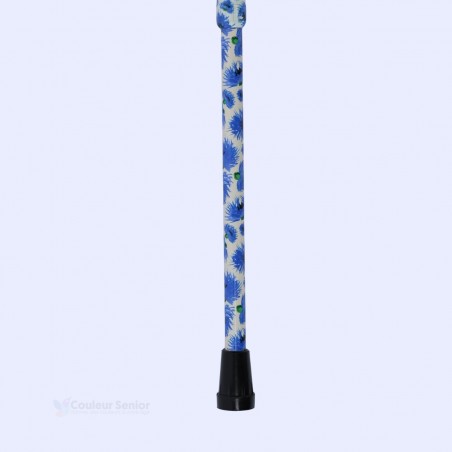 Embout robuste : canne de marche réglable Bleuets des Champs  pour femme. Un beau cadeau original et fantaisiste.