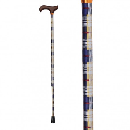 Canne de marche en aluminium réglable, sobre et originale. Tartan écossais, homme et femme.