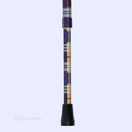 Embout de sécurité pour canne de marche en aluminium, de style tartan écossais, original et élégant.