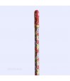 Détail du tube réglable de la canne de marche rouge fantaisie, cadeau original pour femme.
