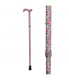 Photo complète de la canne florale ajustable, alliant stabilité, confort et style coloré.
